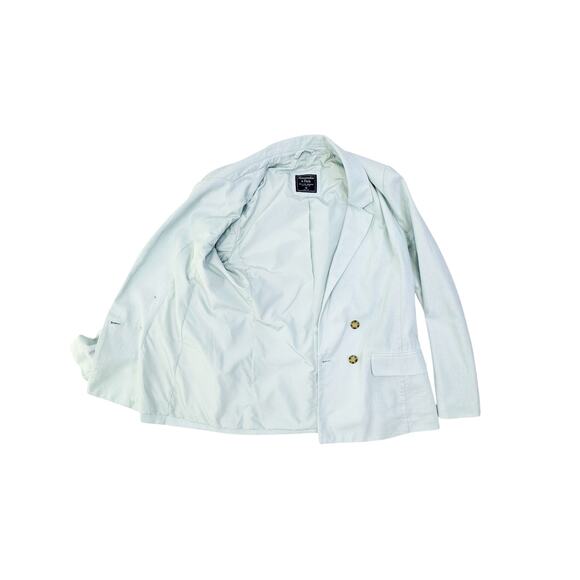 Abercrombie & Fitch Double-Breasted Blue Linen Blazer - Picture 12 of 14